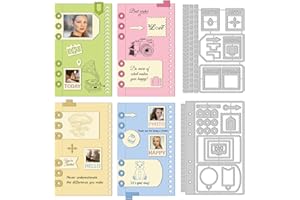 GLOBLELAND Notebooks and Postcards Cutting Dies Private Design Mini Brochure Embossing Stencils Template for Decorative Embossing Paper Card DIY Scrapbooking Album Craft Decor