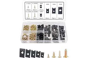 Flaconi 170PCS Clip di Fissaggio Per Auto, Clips Auto, Clip, Clip Fissaggio Auto, Morsetti a u Per Auto,Viti Autofilettanti Per Metallo, Convient à La Plupart Des Accessoires de Fixation Automobiles