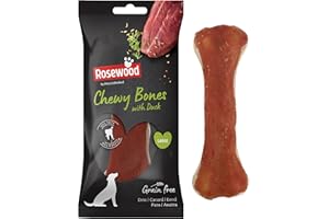 ROSEWOOD Pets Unlimited Osso masticabile in Palissandro con Anatra, croccantini per Cani Grandi, 1 Pezzo, Confezione da 90 g