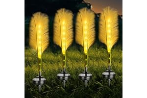 TAIPOW Lampe Solaire Exterieur Jardin, Lumiere Solaire Exterieur avec Lumière Blanche Chaude, IP65 Étanche, Lumières Solaires Roseaux pour Allée, Terrasse, Patio, Passerelle, Balcon, Decoration Noel (4)