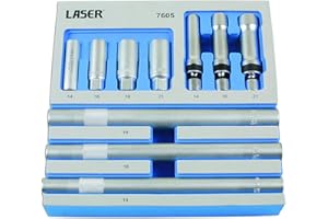 LASER TOOLS Laser 7605 Spark Plug Socket Set 3/8"D 10pc
