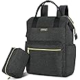 NUBILY Sac à Dos Femme avec Trousse de Maquillage Sac à Dos PC Ordinateur Portable 15.6 Pouces avec Trou USB Imperméable pour