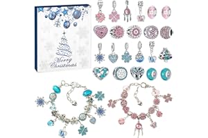Werfunee Adventskalender 2024 Kinder Mädchen - 24 Füllung Adventskalender Schmuck Mädchen - Kleine Geschenke Adventskalender Kinder - Charm Armband Kit Geschenk Mädchen 5 6 7 8 9 10 11 12 Jahre