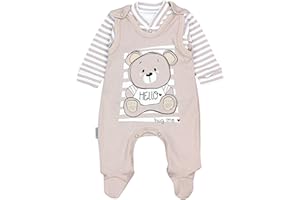 TupTam Baby Mädchen Jungen Strampler mit Langarmshirt Aufdruck Spruch 2 teilig