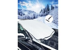 BIQIQI Car Windshield Cover, Car Windscreen Cover Magnetic Snow Cover Winter Windscreen Protector Thick Front Window Cover - Snow Ice Frost Sun UV Dust Full Protection Car Cover for Most Cars SUVs