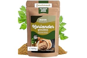 Kolendra mielona Monte Nativo (500 g) – drobno zmielone nasiona kolendry – Coriander – delikatnie suszone i aromatyczne przyprawy idealne do gotowania i przyprawiania – intymny aromat i smak