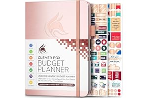 Pianificatore di budget Clever Fox - Taccuino di monitoraggio delle spese. Diario di bilancio mensile, pianificatore finanziario e libro dei conti per prendere il controllo del tuo denaro, Oro rosa
