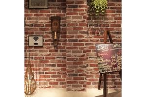 Trafagala Rot Backstein Stein Tapete Vliestapete Steinoptik Ziegelstein Tapete Steintapete 3D Optik Wandverkleidung Wohnzimmer Küche Fireplace Schlafzimmer