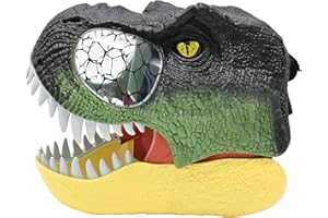 LEXIBOOK, Máscara de dinosaurio, Mandíbula móvil, Juguete realista con rugidos y efectos de luz, Fácil de poner, RPDINO01