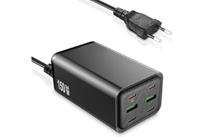 COXIESUIFT Caricatore USB C,150W GaN Caricabatterie USB C Rapido,6 Porte Caricatore USB Multiplo,Alimentatore USB C Compatibile con MacBook Pro/Air,iPad Pro/Air,iPhone 15 Pro/14/13/12,Samsung Galaxy/Note,Xiaomi