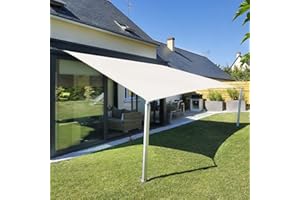 Sunnylaxx 2.5x3m Impermeable Toldo Vela de Sombra, Rectangular Crema Toldos Exterior Terraza Protección Rayos UV para Exteriores, Pergola, Jardín,Terrazas