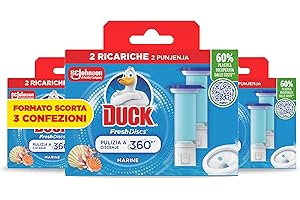 Duck Fresh Discs - Dischi gel igienizzanti WC, Fragranza Brezza Marine - Formato Scorta da 6 Ricariche, 36 Dischi Gel Igienizzanti WC