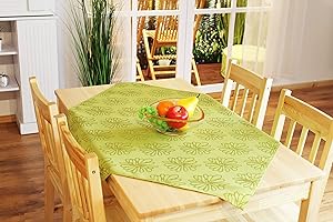 ‎KAMACA KAMACA Mitteldecke BLÜTEN Meer in lindgrün grün 85x85 cm Markenqualität mit Lotus Effekt FLECKSCHUTZ Flüssigkeiten perlen einfach ab