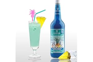 FLYING BIRD DRINKS & MORE Cocktail Swimming Pool 28% Vol. | Bar Premix für 17 fertige Cocktails mit Alkohol | Flasche 0,7l mit allen Zutaten | Einfach mit Ananassaft mixen