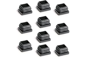 Enkotrade Lot de 10 bouchons à lamelles pour tubes carrés, 16 x 16 mm, cache tube en plastique polyéthylène de qualité supérieure, bouchons d'extrémité, capuchons, patins