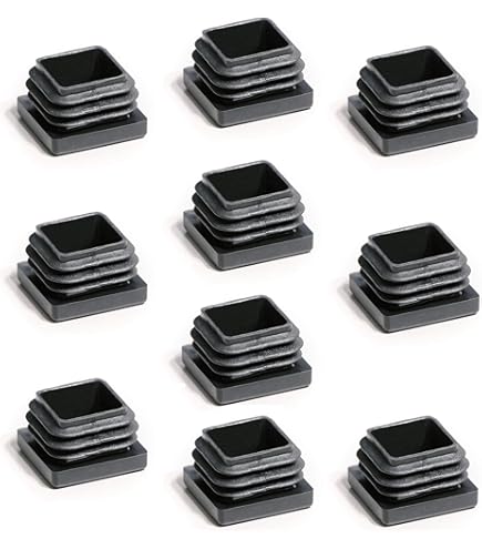 10 stuks lamellenpluggen voor rechthoekige buizen, 40 x 20 mm, buisafdekking van hoogwaardig polyethyleen kunststof, doppen, glijders, stop, eindstop, rechthoekige buisstop