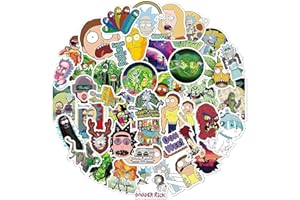 DIOTTI 100 Stück Rick and Morty Anime-Aufkleber -wasserdichte Anime-Aufkleber für Kinder, Teenager, Erwachsene, Vinyl-Laptop-Aufkleber für Wasserflaschen, Gepäck, Skateboard-Aufkleber, Graffiti-Patches