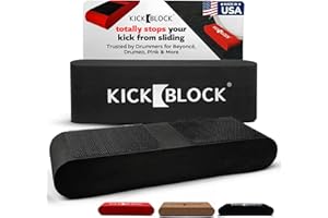 KickBlock - World’s Best Bass Drum Anchor System - Total Slide Prevention - Stops Bass Drum Creep & Slipping - Drum Set Accessory & Gift (Stage Black)