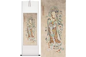 BAUGHEY CHINLUM Asiatischen Wall Scroll, Rollbild, Orientalische Dekoration,Malerei, Chinesische Allegorie Wand Kunst, Chinese Guanyin, Poster, 40 * 119