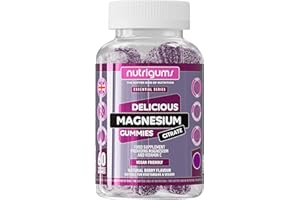 Magnesium Citrate 1250mg & Vitamin C Gummy | High Strength | 150mg of Elemental Magnesium & 80mg Vitamin C | Mixed Berry Flavour | 60 Vegan Gummies | Sleep, Energy & Bone Support by NUTRIGUMS®