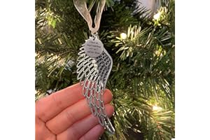 LYPER Angel Wings Ornament, I Have an Angel Watching Over Me and I Call Him Someone Ornament Loss of Loved One Xmas Tree Memorial Gifts, Angel Wing Charm Pendant Easter Decor Souvenir Gift
