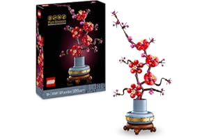 LEGO Botanicals Les Fleurs de Prunier - Plante Artificielle à Offrir - Set de Construction pour Adulte - Décoration intérieure à Exposer - Activité relaxante pour Femme et Homme 10369