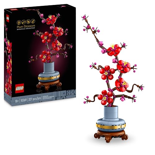 LEGO Botanicals Plum Blossom - Easy Care Flower Decoration from the Botany Collection - Creative Building Set for Adults - Relaxing Activity - Artificial Plant to Collect 10369