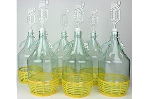 WysKonT - Juego de 5 Globos de Cristal de 5 litros con Cierre de Clip, para Vino