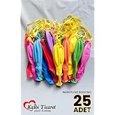 İpli Balon 25'li Lastikli Zıpzıp Balon Punch Pan&ccedil; B&uuml;y&uuml;k Boy Renkli
