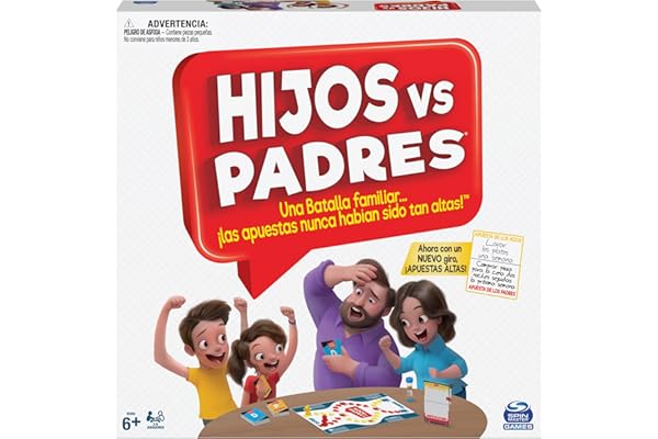 Spin Master Games - Juego DE Mesa Hijos contra Padres: Divertidas Pruebas y Preguntas para Toda la Familia, 2-6 Jugadores - 6065093 - Juegos de Mesa Niños 6 años + - Regalo Niño 6 años +