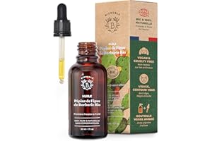 Bionoble Huile de Pépins de Figue de Barbarie Bio 30ml + Pipette - Bouteille en Verre - 100% Pure, Naturelle, Pressée à Froid - Huile de Figue de Barbarie Bio Visage Anti-Âge et Anti Cerne Bio