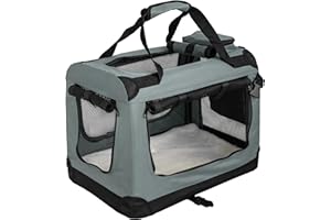 Faltbare Hundebox Transporttasche Transportbox Auto für Katze Hunde Große Kleine Box Bag Bed Decke Klein Auto Transport 7 Größen Taschen Fünf Farben Petigi (Grau, S (50 x 35 x 36 cm))