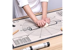 KitchenRaku Tapete de Silicona Extra Grande 91x 61cm, Tapete de Silicona Antiadherente con Medida, Tapete para Masa, Tapete para Horno, Tapete para Extender Masa de Pastelería Fondant, Gris