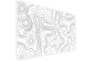 COOLNOVEL Premium Gaming Mauspad XXL 900 x 400 mm - Wasserdicht & rutschfest - Genähte Kanten für Haltbarkeit - Perfekt für PC, MacBook und Laptop - Großes Mousepad Weiße Linien