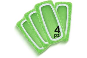 HOUSY Panni Cattura Polvere compatibili con Swiffer Mop - Cuffiette in Spugna Microfibra per Scopa Lavapavimenti (4 Pezzi Verdi, Unica)