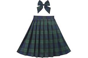 Sunny Fashion Robe Fille Col en v Plissé Ourlet Uniforme Scolaire 6-14 Ans