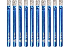 Diamentowe wiertło do płytek 6 mm – BRSCHNITT 10 sztuk, diamentowa koronka wiertnicza – otwornica do ceramiki, granitu, porcelany, płytek, gresu, muru, marmuru, muru.