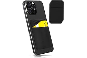 MyGadget 2X Cartera con 1 Bolsillo para Funda Móvil - Tarjetero Adhesivo para Smartphone - Porta Tarjetas de Crédito con Bloqueo RFID - Card Holder - Negro