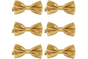 DonDon Lot de 6 Noeud papillon pour homme 12 x 6 cm avec crochet déjà lié et réglable