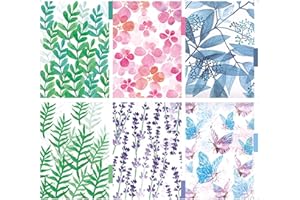 CLKE 6 sztuk segregator A4, segregator przekładki A4 z 30 otworami, 290 x 210 cm, dekoracja kwiatowa, zioła, liście, do zeszytu, plików