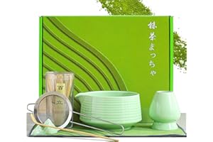 SENSOGLE Matcha Set, 7-Piece Matcha Tea Set, Matcha Schale mit Ausgießer – Japanisches Matcha Zubehör für Anfänger & Tee-Liebhaber
