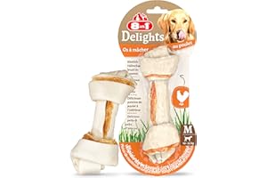 8in1 Delights Chicken Chew Bone M, collation santé à mâcher pour chien de taille moyenne, 1 pièce (65 g)