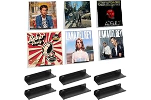 6 stycken väggfästen i vinyl, svart vinylhållare, vägghyllor för vinylskivor, väggstöd, CD-hållare, metallplåthållare, väggfäste för vinylskivor, CD-hylla, ram i