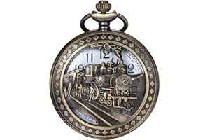 JewelryWe Reloj de Bolsillo de los Hombre de la Vendimia, Reloj de Bolsillo Dinámico del Motorista del Esqueleto, Reloj de Bolsillo de la Escala de Digitaces, Muchos Estilos de Relojes de Bolsillo