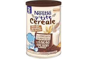 Nestlé Bébé P'tite Céréale Céréales déshydratées complètes Cacao - dès 6 mois - Boîte de 415g