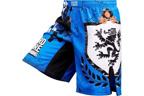 Hardcore Training MMA fightshorts barn BJJ No-Gi grappling och kickboxning | Stretchiga kampsportshorts för jiu-jitsu och kickboxning med sidoslitsar, resårmidja, invändig dragsko och kardborrestängning