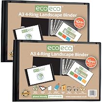 Lot De 2 Porte-Vues A4 60 Pochettes - 50% Recyclés Pour Classement Et Présentation