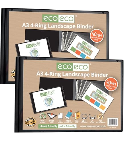 Porte-vues A3 avec pochettes en plastique transparent, 40