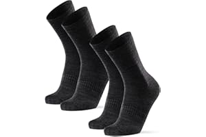 DANISH ENDURANCE Calcetines Ligeros de Senderismo en Lana Merino, Calcetines Capa Base Transpirables y Antiampollas, para Hombres y Mujeres, 2 Pack