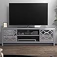 Galano Iris TV Stand – 2-Door Entertainment Unit for up to 60" TV, Modern Cabinet with Large Storage, Grey